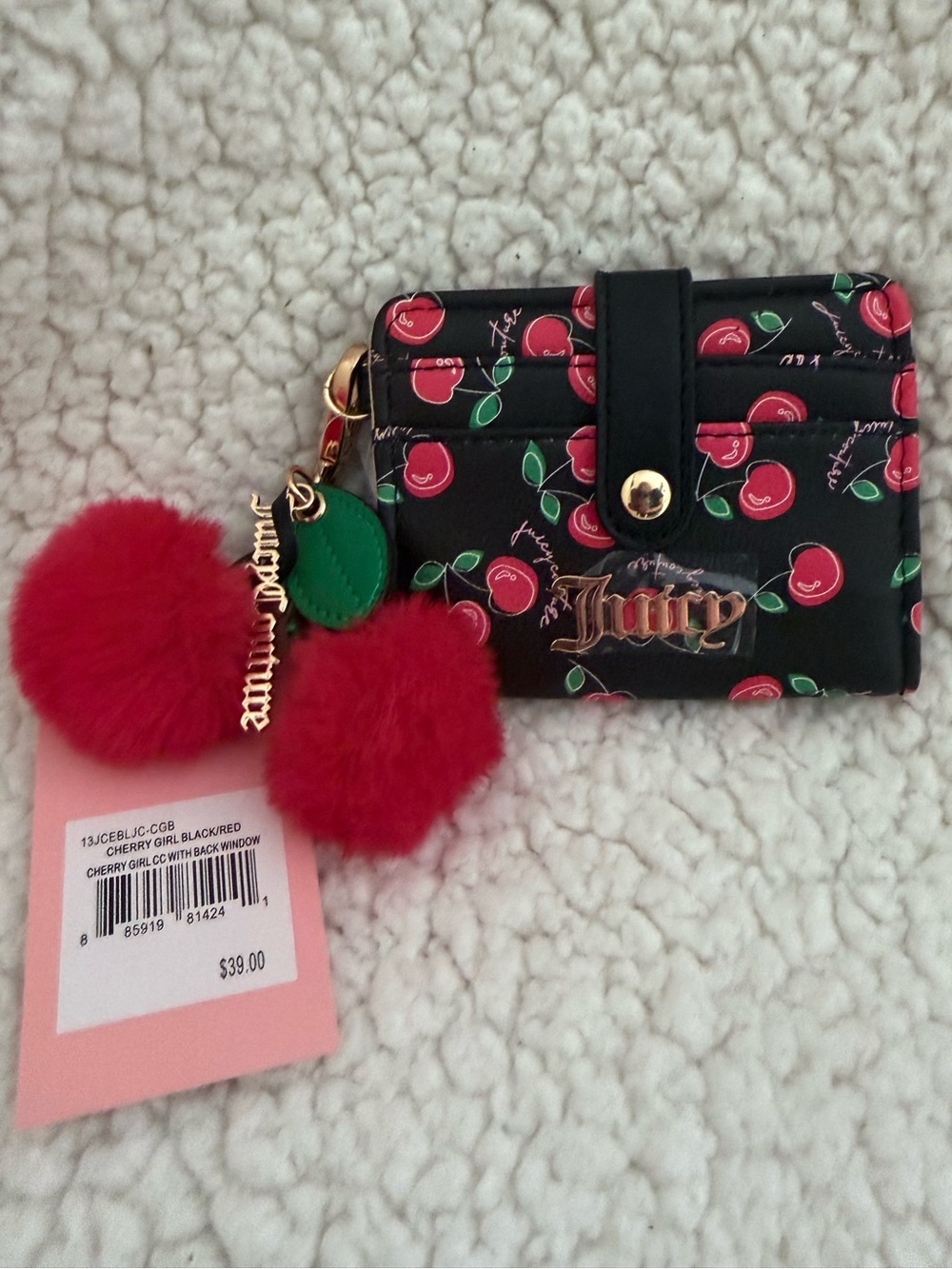 NWT Juicy Couture Cherry 🍒 Girl Wallet in Black/Red